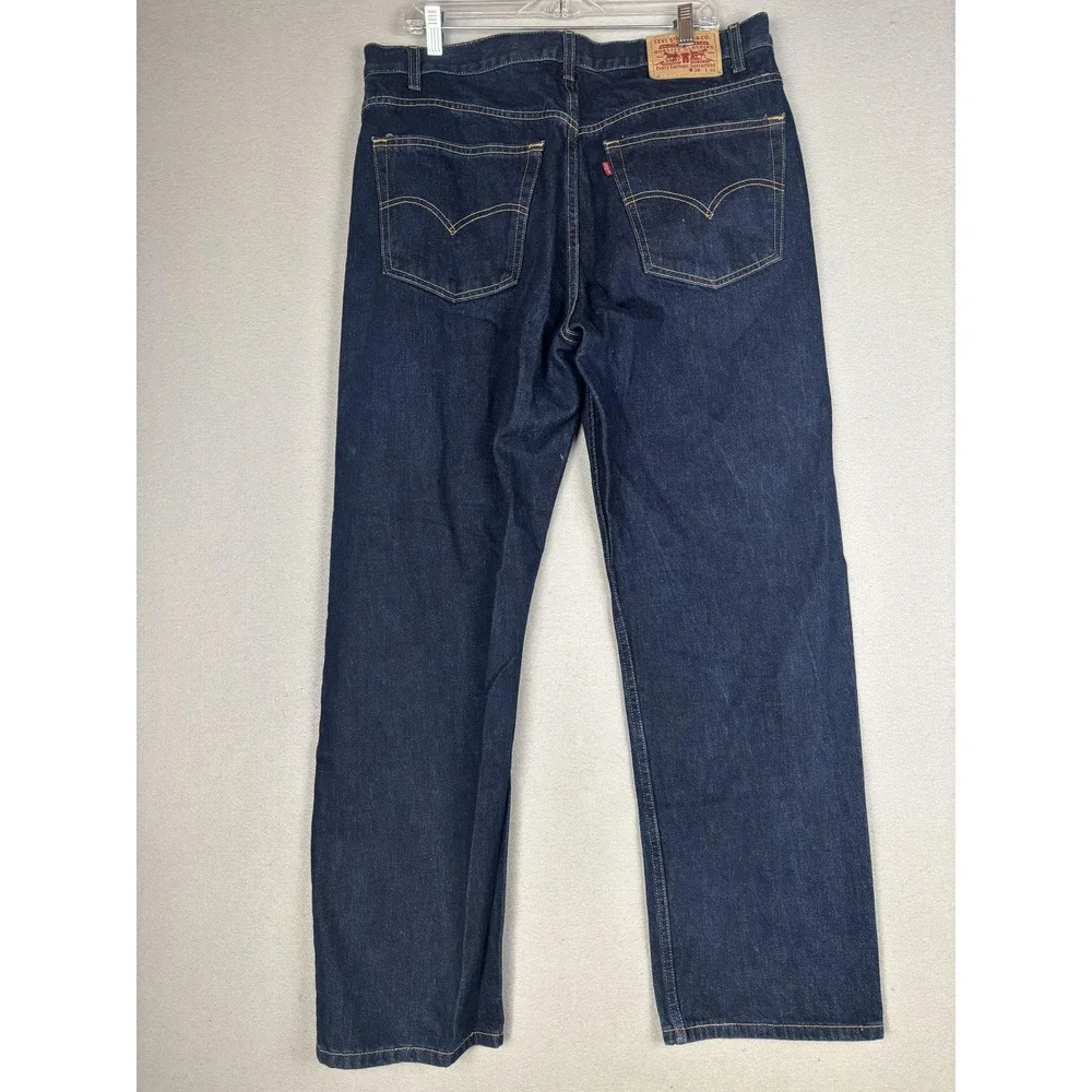 Levis Jeans Mens 38x30 Dark Wash Blue Regular Fit Straight Leg Denim Pants